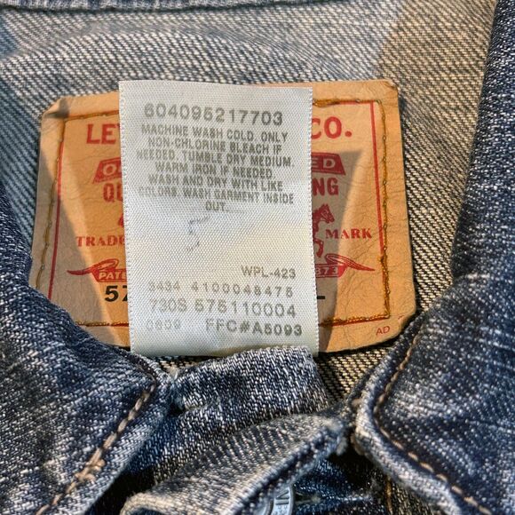Levi's Jean Jacket Blue Denim Trucker's 730S Levi Strauss - Women's Size L - Picture 5 of 9